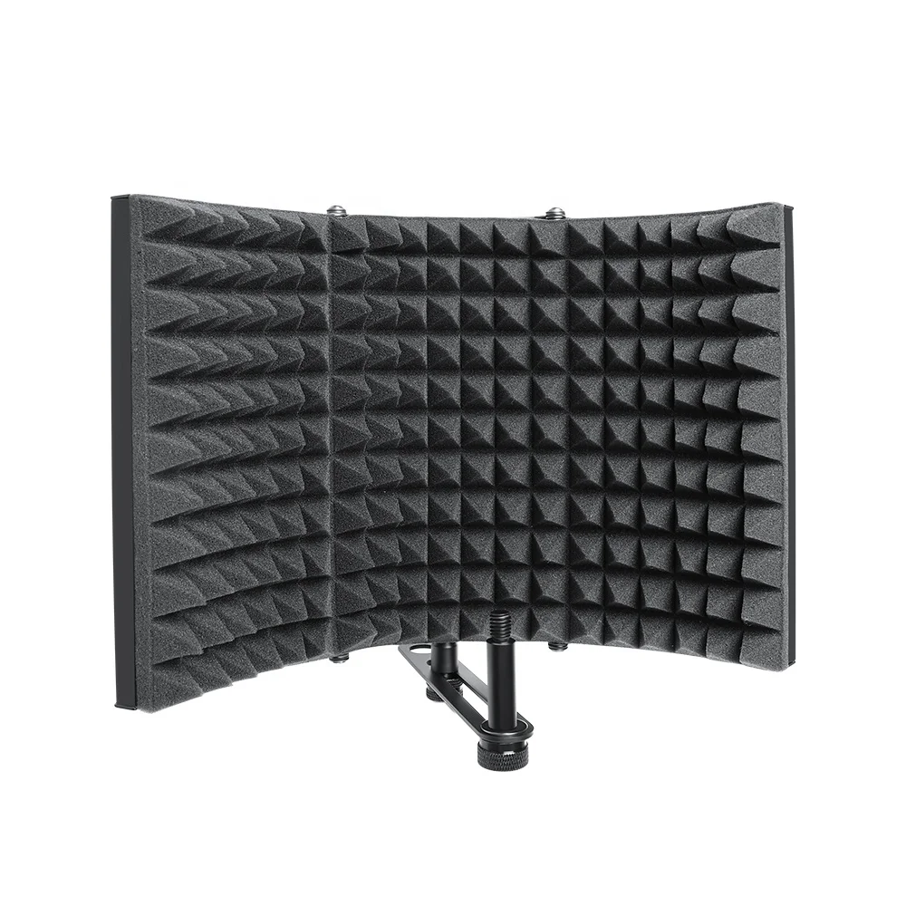 

Professional Microphone Isolation Shield For professional microphone recording, Black