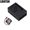 Lonten New Raspberry Pi 3 Model B+ Case Black Gray ABS Plastic Box for 3.5 inch Touchscreen Dual Use + Cooling Fan for Raspberry