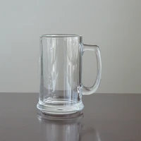 

2019 Hot selling beer glassware stocked feature and mug type glass beer mug with custom printing glass cup beer