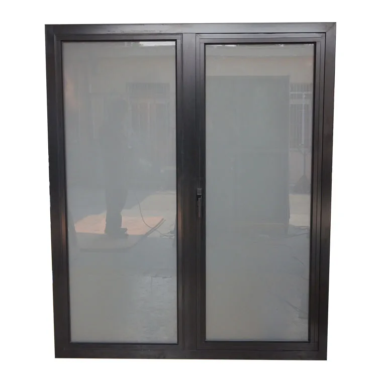 Мода Алюминий Стекло готовой поверхности стекловолокна вход алюминия ударопрочный двойной панели двери