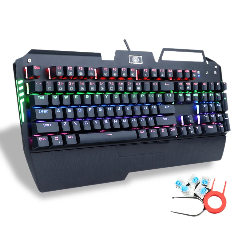 New Product Big Wrist Rest 104 Keys Wired Computer Mechanical Gaming Keyboard Ergonomic