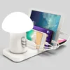 Show wish hUSB Charger Station with QC 3.0 Quick Charge Fast Charging Dock with Mushroom LED Lamp Universal Charger Organize