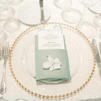 

SY Romantic Wedding Glass Beaded Charger Plate Wholesale