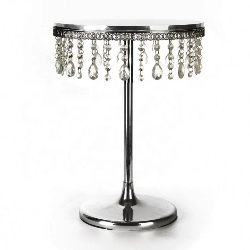 

Easy Assembling Crystal Bead String Metal Food Party Cake Stand, Gold