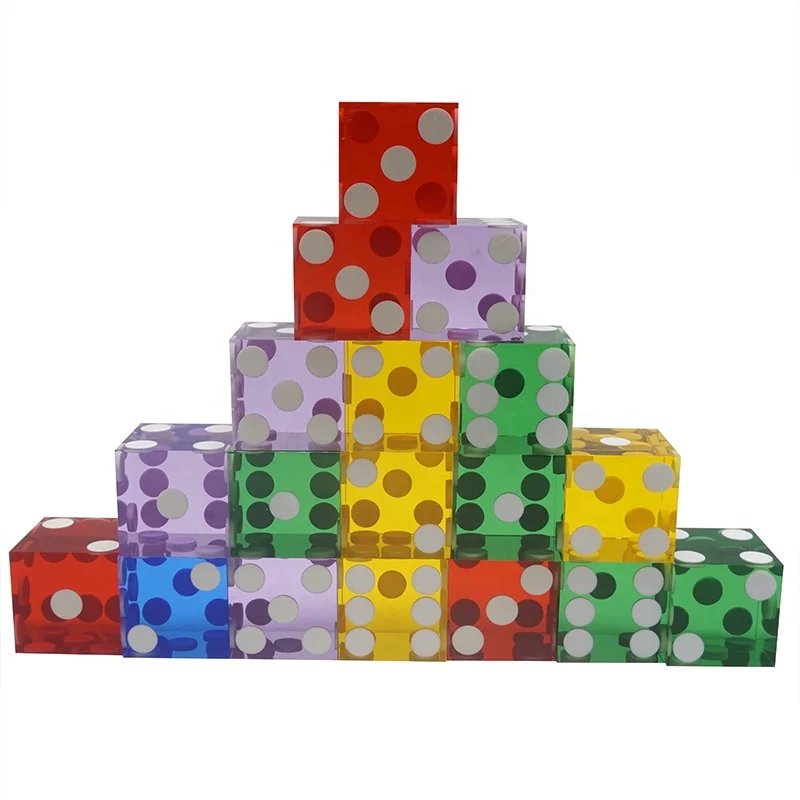 
19mm Acrylic Red Color Precision Casino Dice for Gambling 