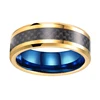 8mm tungsten wedding ring with two-tone plating & carbon fiber inlay aohua jewelry leads the fashion ring