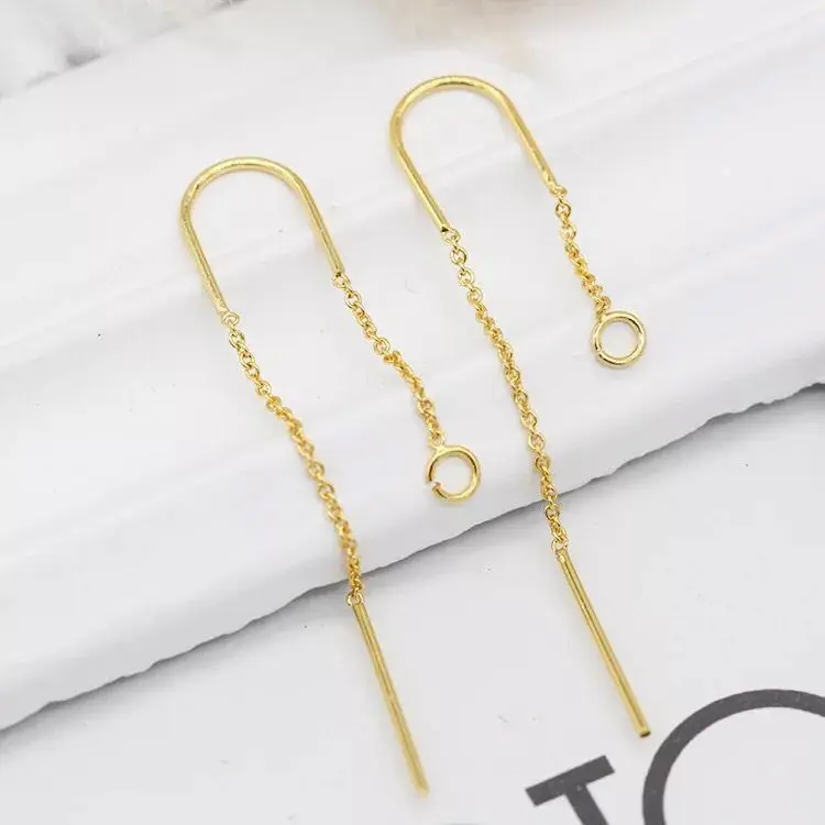 

Handmade DIY Earrings findings brass Gold Chain Long Earring Line