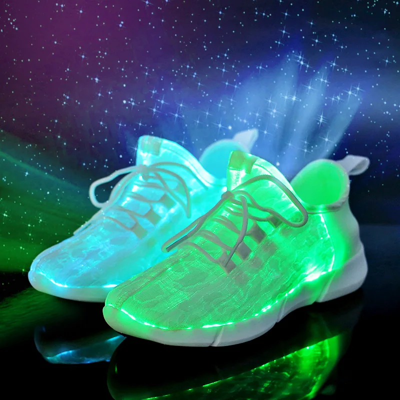 
Safety light up shoes for girls boys men women USB recharge glowing sneakers high quality led fiber optic shoes 