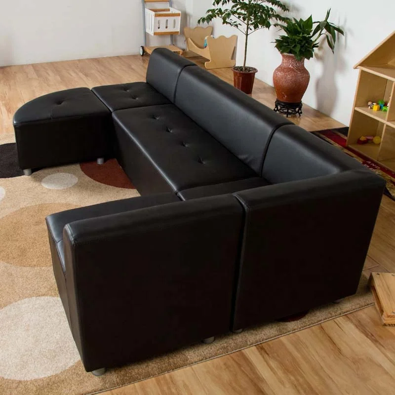 
Nashow LMKS-002 Modern Safety Children Wooden Frame Green Black Cortical Kid Sofa 