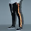 wholesale mens streetwear casual pants,side 3m stripe reflective jogger pants