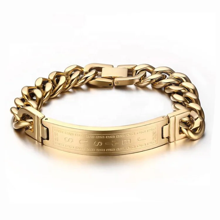 

High Quality Hot Selling Mens Womens Custom Engraved Logo 316L Stainless Steel Cross Jesus Bracelets, Silver,gold