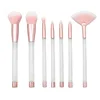 Hot Colorful Glitter DIY Makeup Brushes Sets Empty Body Make up Brush Beauty Tool With Clear And Rose Body And Pink Bristles