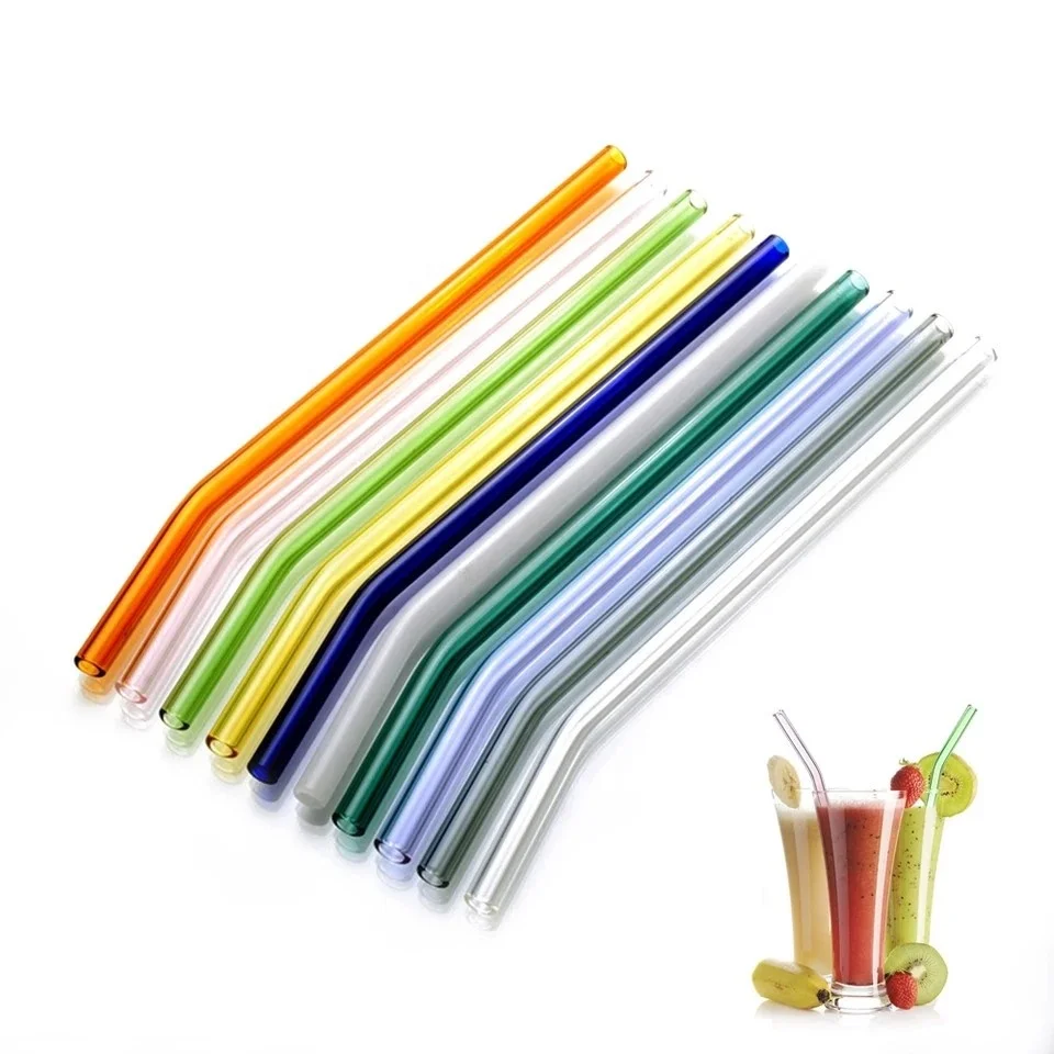 

Svin Pyrex Food Grade Glass Drinking Straw, Green;orange;purple;pink;grey;blue;etc.