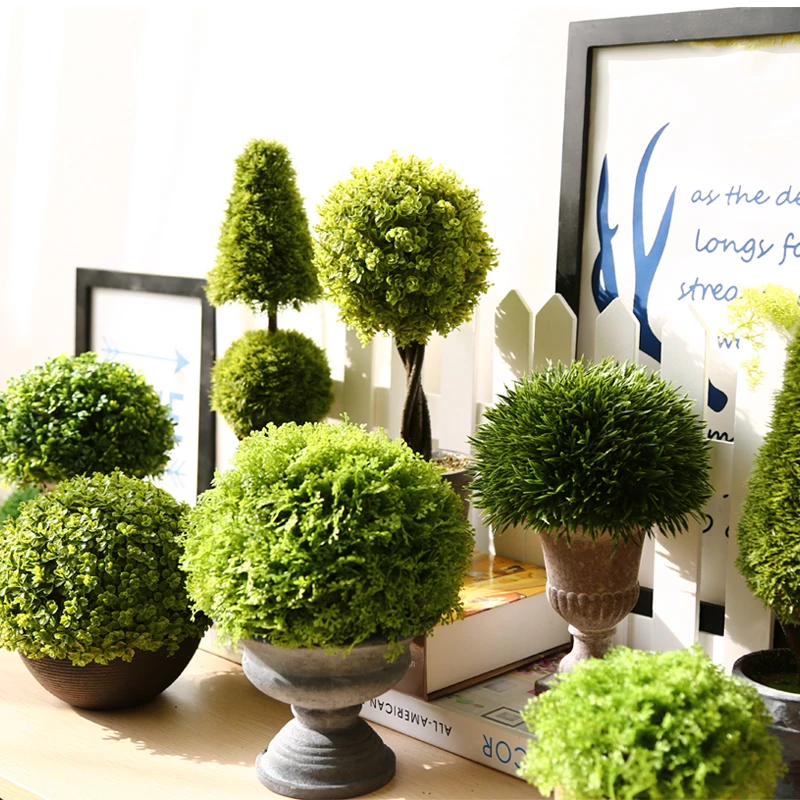 house plant with pot decorative Office Desk indoor decor home artificial plastic bonsai plants