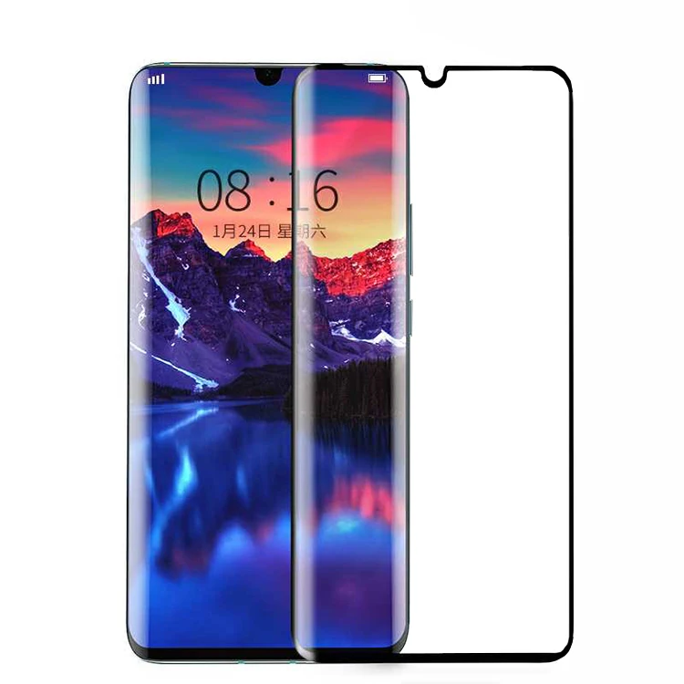 

HOT Sale 9H 5D Curved Edge printed mobile glass screen protector HuaWei P30 P30 pro LCD screen