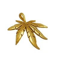

Amazon New Hiphop 24K Yellow Gold Jewelry Men's Stainless Steel Punk Cannabis Weed Herb Leaf Pendant Necklace