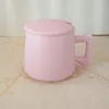 Creative Cute Cartoon Simple Pink Ceramic Mug with lid Christmas Gift