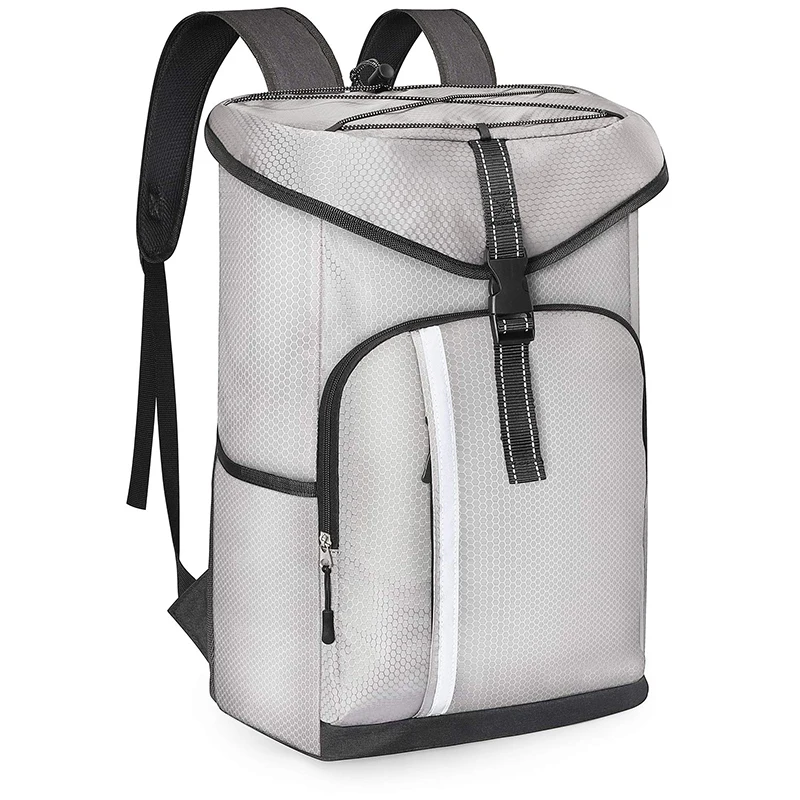 

Outdoor picnic durable portable insulated lunch cooler bag, Silver