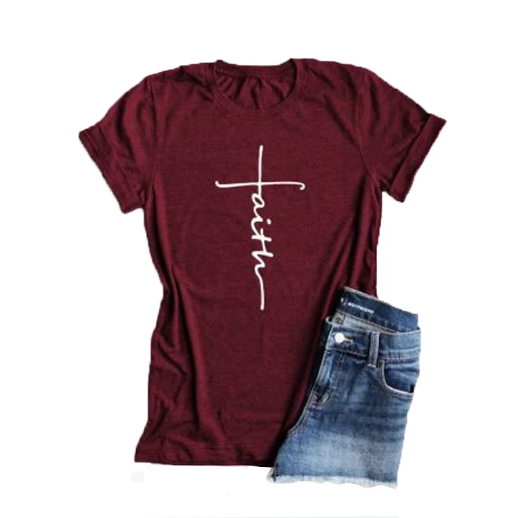 

Wholesale Custom Pure cotton new feminist faith T-shirt