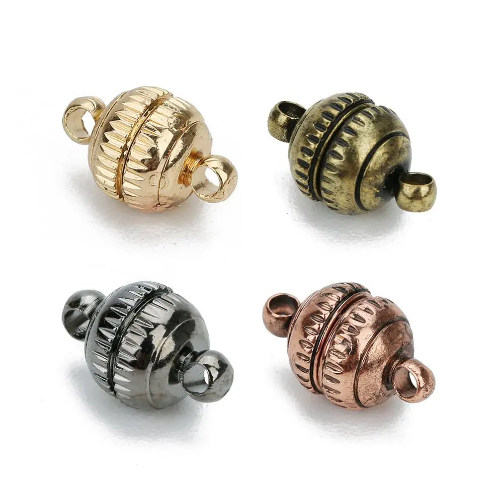 

Lead free 8mm Gold plated alloy round magnetic clasp for making fashion jewelry accessory, Gold/bronze/rose gold/black