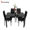 Free Sample Removable Turkish Hidden Size Black Marble Latest Designs Dining Table For 12 4 People