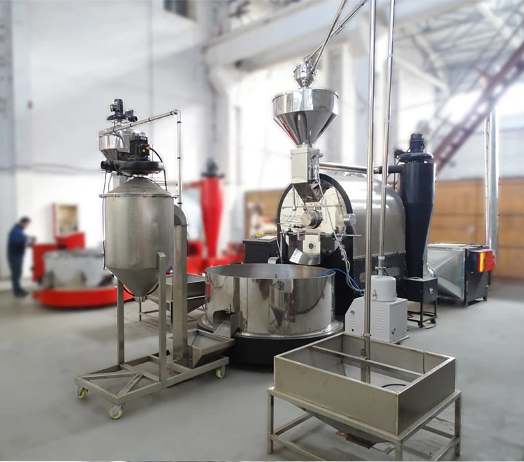 
Automatic 60 kg coffee roaster dongyi manufacturers industrial coffee bean roaster with cooling tray boca boca coffee bean roast 