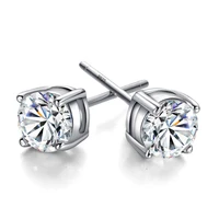 

Custom Manufacture White Gold Color 925 Sterling Silver Cubic Zirconia Stud Earrings For Boys