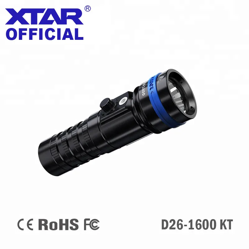 

best selling products 2019 XTAR D26 1600 lumens led scuba diving flashlight 18650 battery powered dive light equipment