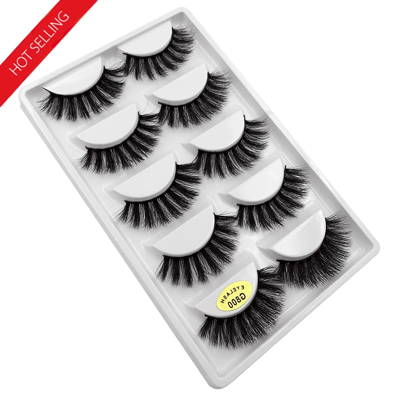 

5 Pairs 3D Mink Eyelashes Vendor Full Strip False Lashes Private Label Eyelash Crisscross Fake Eye Lashes, Natural black