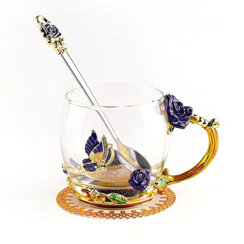 
Colored Enamel Porcelain Coffee Cup Set Tea Mlik Cup Creative Drinkware Gift 