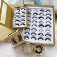 

Own brand 27mm mink eyelashes with private label mink eyelashes with shape box 16 pairs lash book