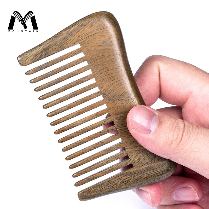 

Custom No Static Detangling Natural Handmade Green Sandalwood wooden comb, N/a