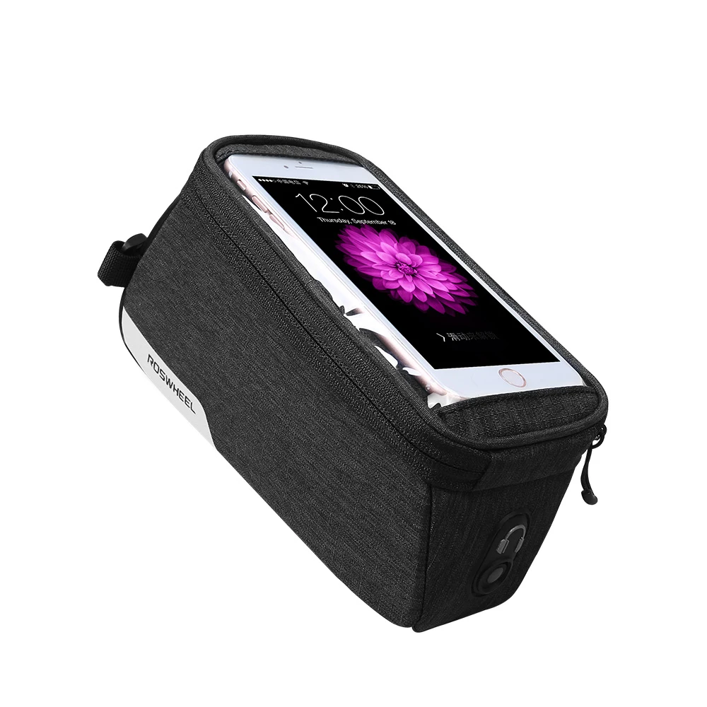 

Roswheel Cycling Bike Top Tube Front Frame Bicycle Cell Mobile Phone Bag Case Holder Pannier Pouch for 5.7 Phones