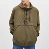Wholesale kangaroo pouch jacket half zip streetwear anorak jacket for men
