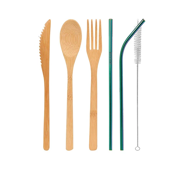 

Wholesale Portable Travel Reusable Bamboo Cutlery Set Eco