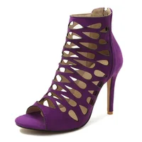 

Hot Selling Ladies High Heel Hollow Out Suede Fish Mouth Ladies Sasan Dance Latin Shoes