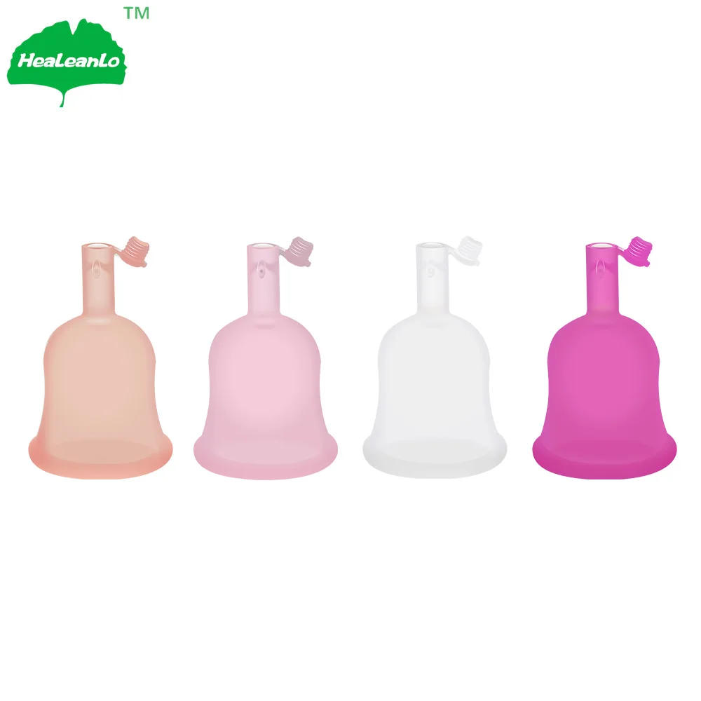 
Healeanlo Silicone Lady Drain Valve Menstrual Cups with lid female cup for your period 