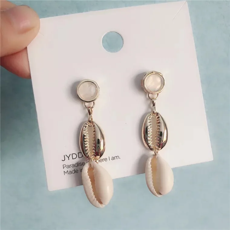 

Irregular Natural Sea Shell Statement Earrings Women Summer conch stainless steel earring stud custom logo, Various;as your choice