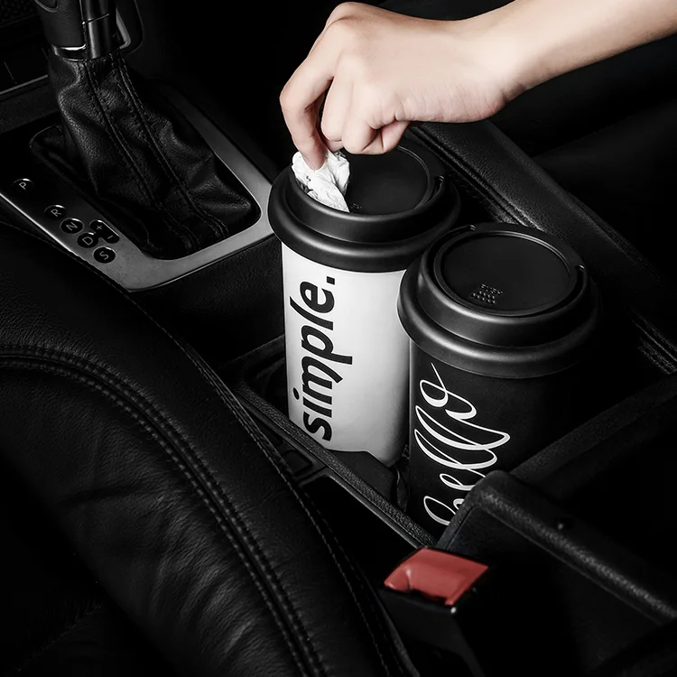 

Noooth Car Use Cup Shape Plastic Trash Bin Dumpster Bucket Lids