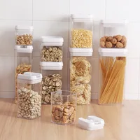 

Kitchen Clear Plastic Transparent Sealed Grain Rice Storage Bin Box Fridge Airtight Cereal Food Storage Container