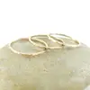 Thin Hammered Stacking Ring Skinny Rose Gold Bands Faceted Stackable Midi Women Ring Set