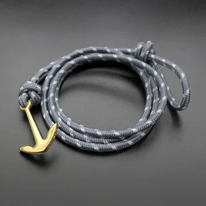 SZ2 Fashion Jewelry 2019 New Arrivals Multi Layers Rope Bracelet Men, Stainless Steel Gold Anchor Bracelets