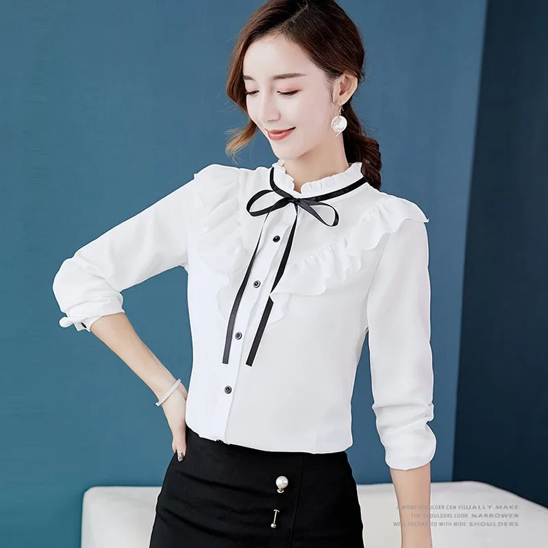 

Spring Autumn Tops Women Fashion Ladies Long Sleeve Shirts Casual Chiffon Blouse 2019 Work Wear Office Lady Blusas Femininas