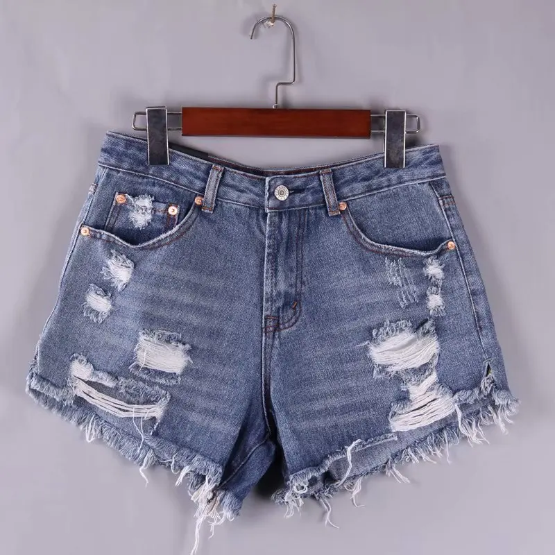 

USA hot sexy spandex destroyed women ladies denim shorts, N/a