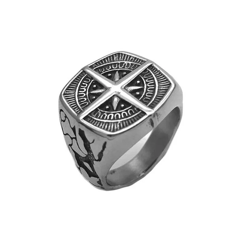 

Custom Trending Fashion Jewelry Products Vintage Stainless Steel Mens Compass Ring, Black/gold/browm/red/original,any color can be customizable