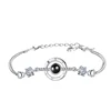Hainon sterling silver 100 languages say I love you bracelet for women bracelet bangle Valentine's Day present