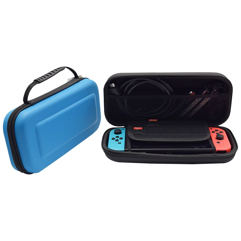 

waterproof lightweight eva case for nintendo switch console with 10 card slot for nintendo switch game, Blue