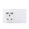 Tempered glass panel wall USB socket touch light switch