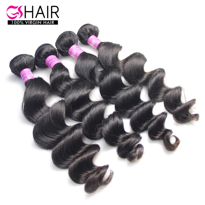 

Loose Wave Bundles Raw Virgin Brazilian Hair Weave Bundles 100% Human Hair Bundle Extension One Piece Natural Black Color Pros