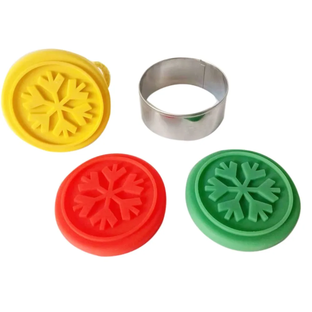 
Wholesale Custom Christmas Gift Silicone Stamp DIY wood handle silicone cookie stamp 